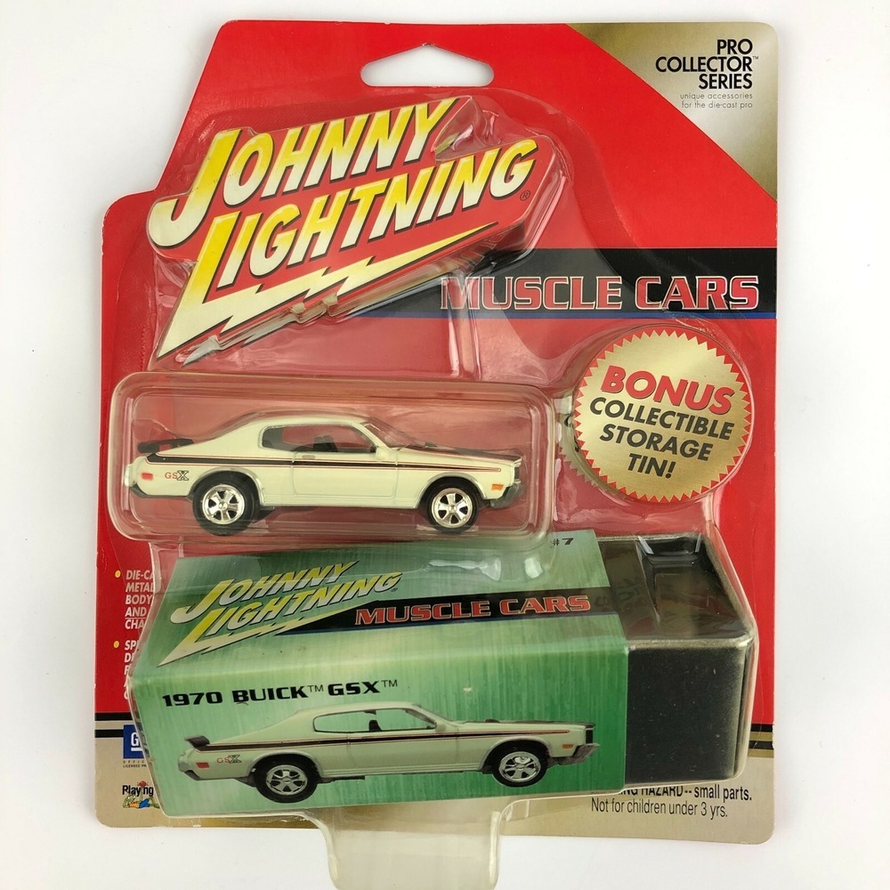 Johnny Lightning 1970 Buick‎ GSX Car White Pro Collector Tin Diecast 1/64 Scale